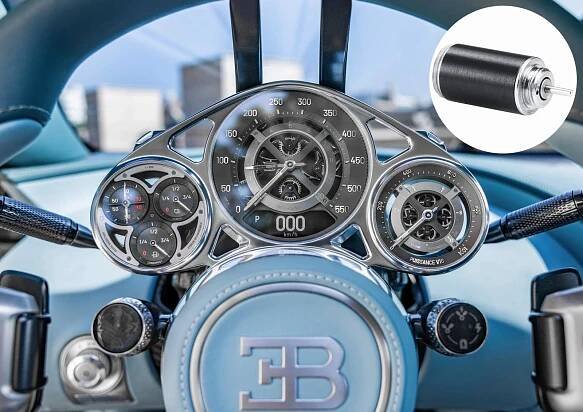 Wanting to give the precision and movement of a Swiss watch, the engineers at Bugatti have used a special $600 motor for each of the eight dials of the instrument cluster on the $4.8 million Tourbillon hypercar - Luxurylaunches
