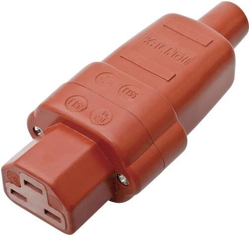 Kalthoff 444001 IEC konektor C15/C16 444 zásuvka, rovná Počet kontaktů: 2 + PE 16 A červená 1 ks