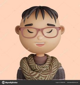 Ilustrace Asijského Muže Cartoon Zblízka Portrét Usmívajícího Asijského Muže Žlutém — Stock Fotografie © ClaudiaBalasoiu #582598190