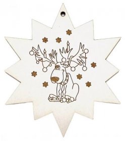 Vánoční dřevěná ozdoba hvězda - sob