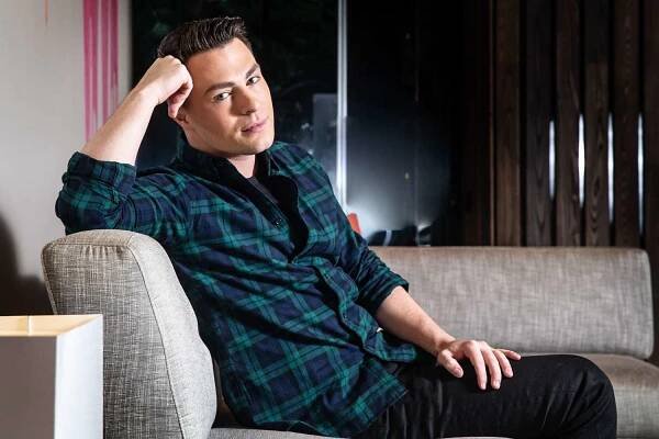 Colton Haynes poses during a photo shoot in Melbourne