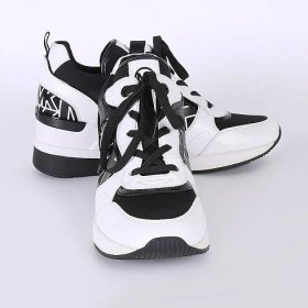 Michael Kors - Crista MK Eco Leather Wedge Sneakers Black/White 40 | www.luxurybags.cz