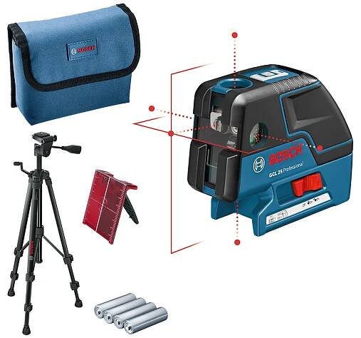 BOSCH Professional Křížový laser samonivelační GCL25 BT150 0.601.066.B01 (4 X AA)