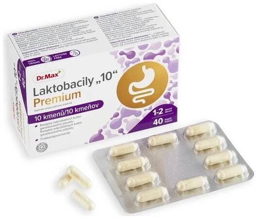 Dr. Max Laktobacily „10“ Premium 1×40 cps, probiotiká