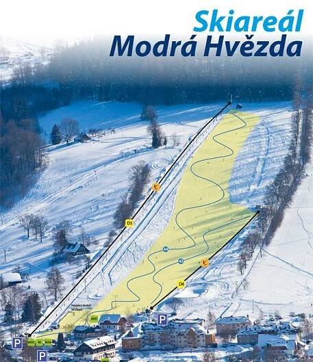VLEKY A SJEZDOVKY - Skiareál Modrá Hvězda, Rokytnice nad Jizerou - Skiregion.cz - Krkonoše, Jizerské hory