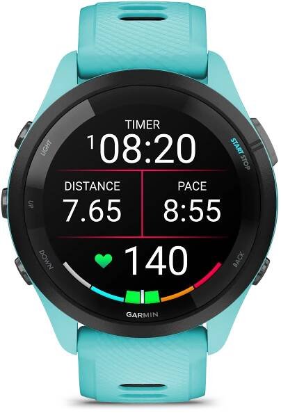 Garmin - Forerunner® 265-Luneta Black Black, pouzdro Aqua, řemínek silicone Aqua/Black | Tovys.cz 