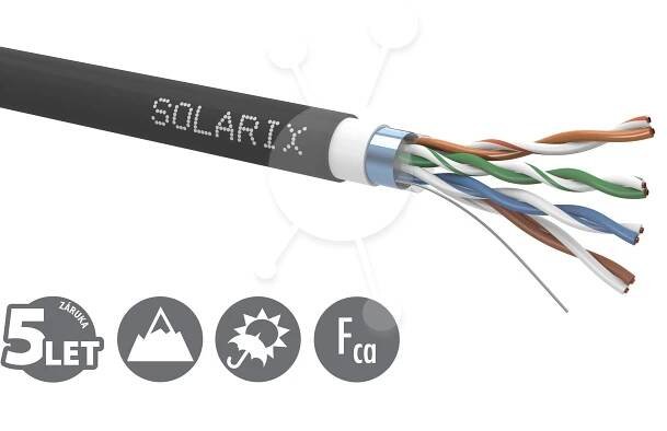 Solarix CAT5E FTP instalační kabel 305m s dvojitým pláštěm