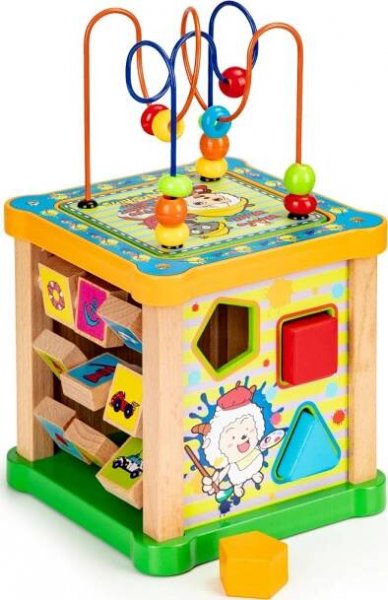 ECOTOYS Edukační kostka s labyrintem 5v1