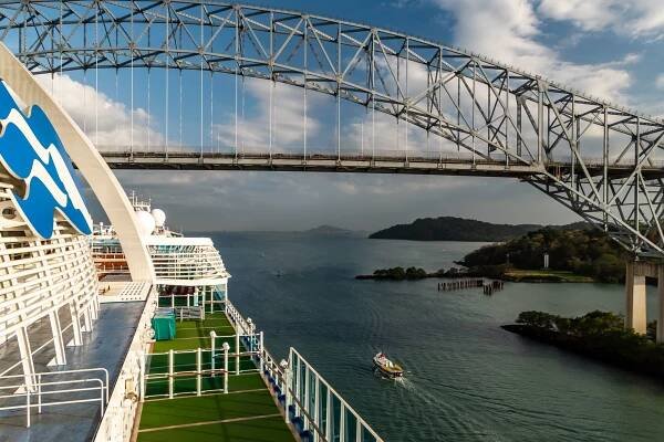 Passing under the Bridge of the Americas