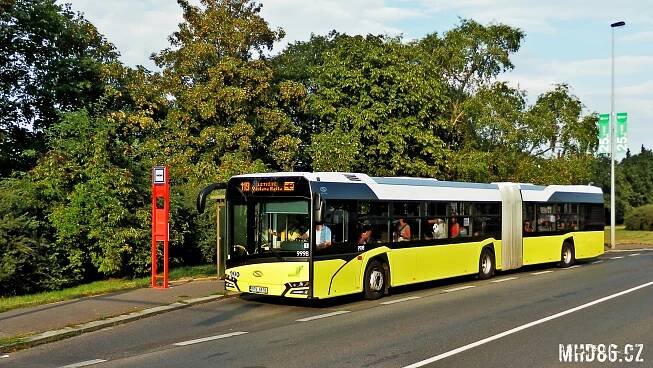 Jízdní řád zkušebního autobusu Solaris Urbino 18 IV na lince 119 (2. 9. 2016)