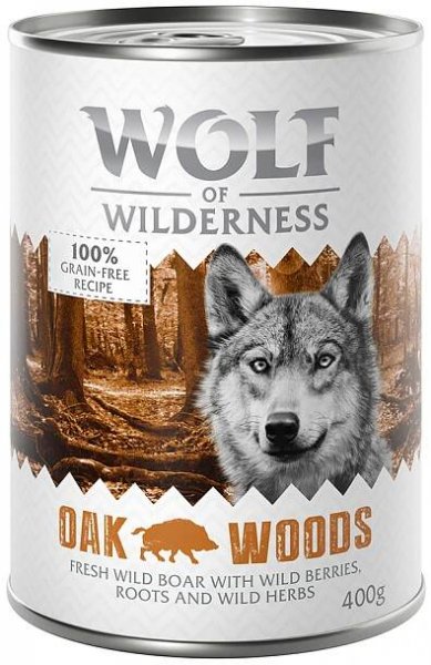 Wolf of Wilderness Adult 6 x 400 g - single protein - Oak Woods - s divočákem v Zoohit.cz