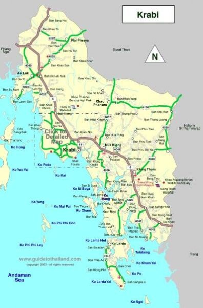Krabi: Mapa🗺️ – Ostrov Krabi na mapě | Kde leží? Ke stažení