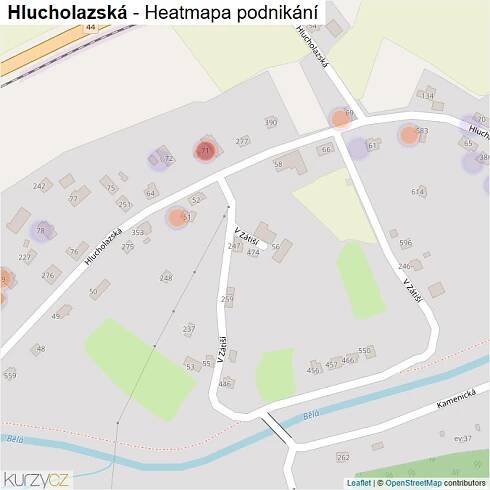 Mapa Hlucholazská - Firmy v ulici.