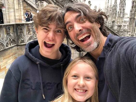 Carlo Ponti Jr. with his kids, Vittorio and Beatrice
