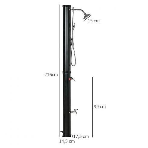 Solární sprcha 35 litrů 17,5x14,5x216 cm | černá | Goleto.cz