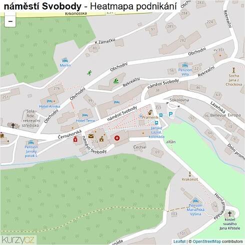 Mapa náměstí Svobody - Firmy v ulici.
