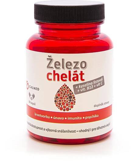 Galmed Železo chelát + vit.B9+vit.B12+vit.C, 60 kapslí Hlavní obrázek