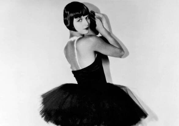 Actress Louise Brooks and an actress in a scene from the movie 