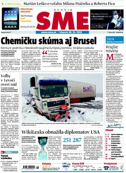 Denník SME sa mení, každá strana je farebná