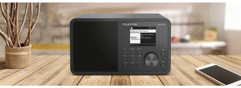 Telestar TOP 200 Schwarz 5700200 internetové přenosné rádio, internetové, DAB+, FM, černá