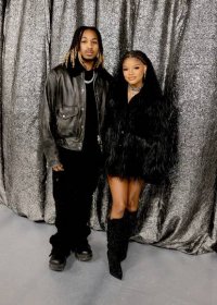 DDG and Halle Bailey attend the World Premiere of "Renaissance: A Film By Beyoncé" at Samuel Goldwyn Theater on November 25, 2023 in Beverly Hills, California. 