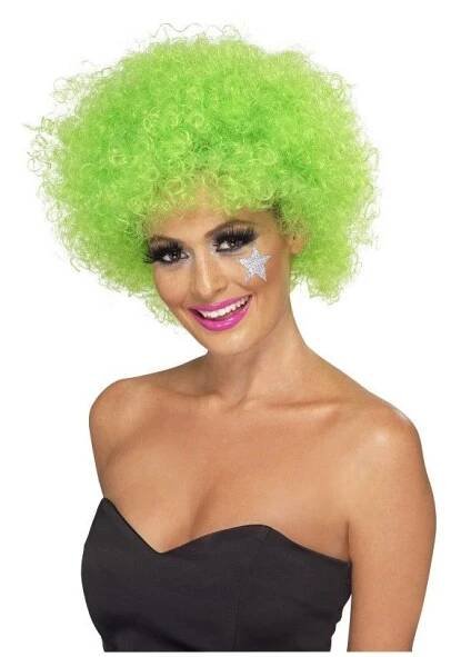 Zelená afro paruka