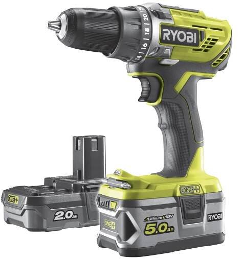 Ryobi Aku vrtací šroubovák R18DD3-252S 18 V; 1800 ot./min.