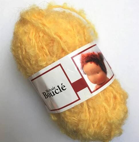 Mohérová příze – bouclé DWE – žlutá