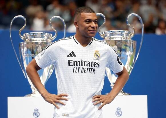 Kylian Mbappe was unveiled as a Real Madrid player last week