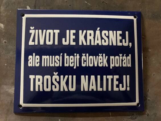 Smaltovaná cedule nová - Dům a zahrada