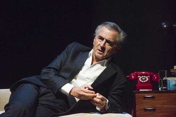 BHL lors de la représentation à Londres le 4 juin 2018 de « Last exit before Brexit », au Cadogan Hall.