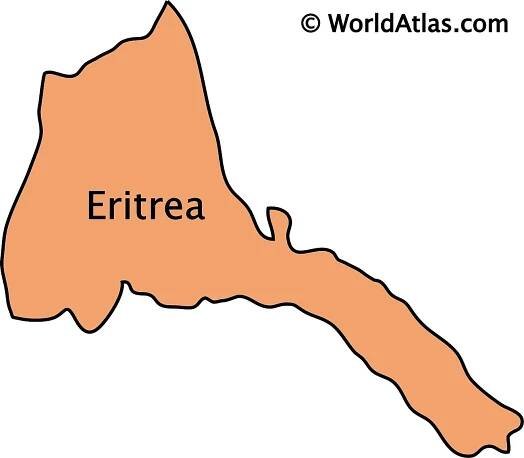 Secondary Outline Map of Eritrea