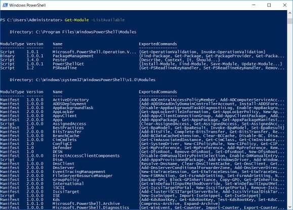 Get-Module List PowerShell Modules