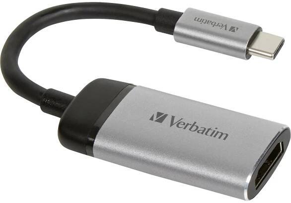 Verbatim 49143 USB-C® adaptér [1x USB-C® zástrčka - 1x HDMI zásuvka] stříbrná (matná) 0.10 m