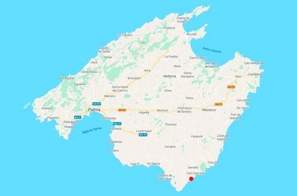calo des moro point mapa mallorca