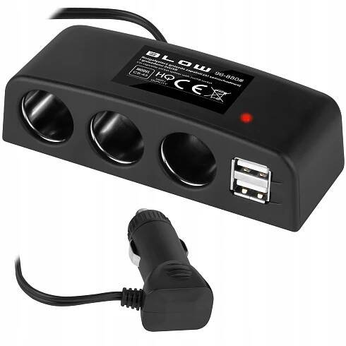 ROZBOČOVAČ ZAPALOVAČE CIGARET 3xZÁSUVKY 2xUSB 12V 24V