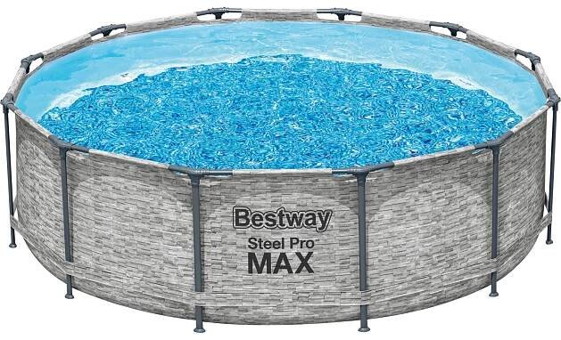 Bestway Bazén Steel Pro MAX vč. kartušové filtrace dekor kamene pr. 366 x 100 cm