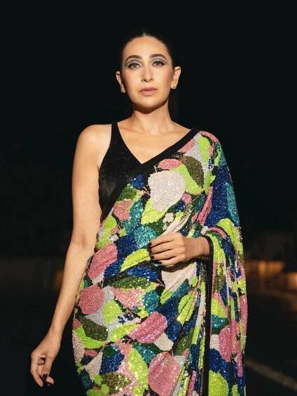 Karisma Kapoor is making maximalism big again with her multi-coloured Sabyasachi sari