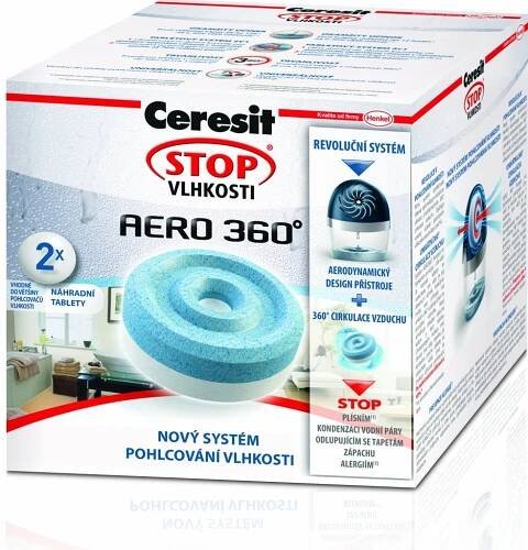 VašeKancelář.cz - Pohlcovač vlhkosti Ceresit, Aero 360°, náhradní náplň 2x450 g