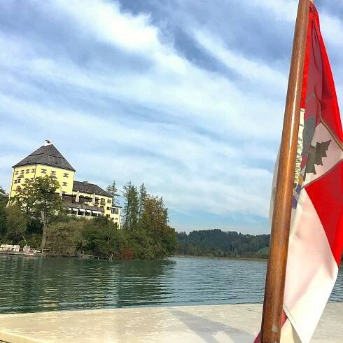 The emerald water of the Fuschlsee lake