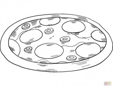 Pizza omalovánka | Omalovánky k Vytisknutí Zdarma