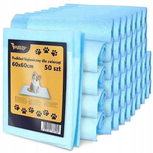 50x HYGIENICKÉ PODLOŽKY PRO ZVÍŘATA 60x60 cm PODLOŽKA PRO UČENÍ PSA Absorpční