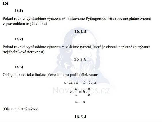 Didaktický test z matematiky - jaro 2021 - řešení úlohy 16