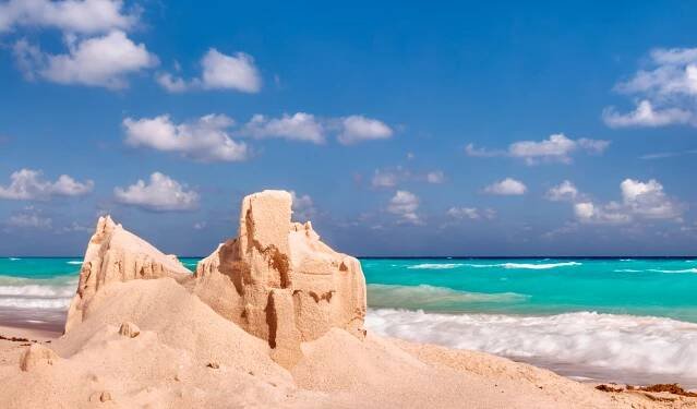 Cabo San Lucas Beach Sandcastle Blue ocean