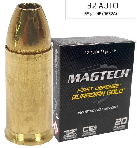 Náboj Magtech 32 AUTO / 7,65 Browning JHP Guardian Gold (GG32A) 4,50 g, 65 grs