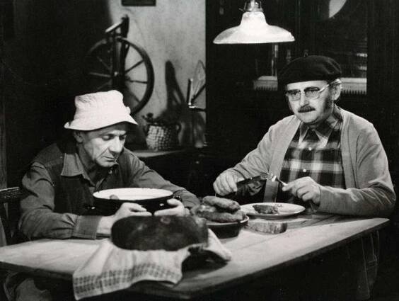 Záběry z natáčení seriálu Chalupáři v roce 1975 Foto: Česká televize / Ivan Minář / ČSFD.cz