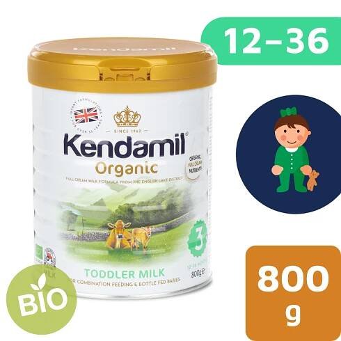 BIO/Organic Batolecí mléko Kendamil 3 - 800 g DHA +