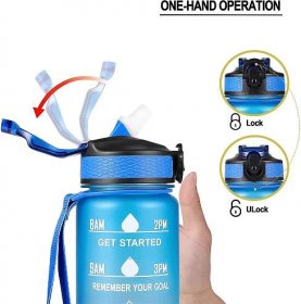 1L přenosná láhev na vodu Motivační sportovní láhev na vodu s nádobou proti úniku Time Maker pro venkovní sport Fitness Cyklistika