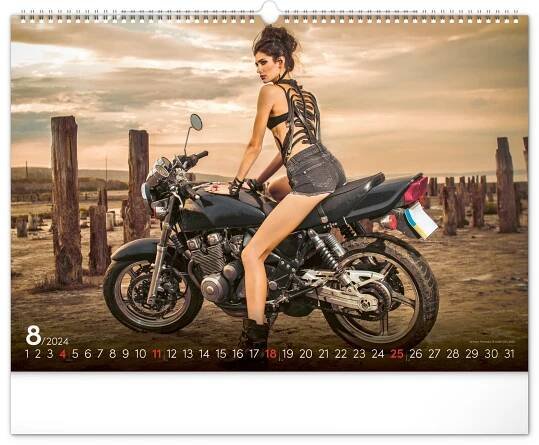 Nástěnný kalendář Girls & Bikes 2024, 48 × 33 cm | PRESCO.CZ