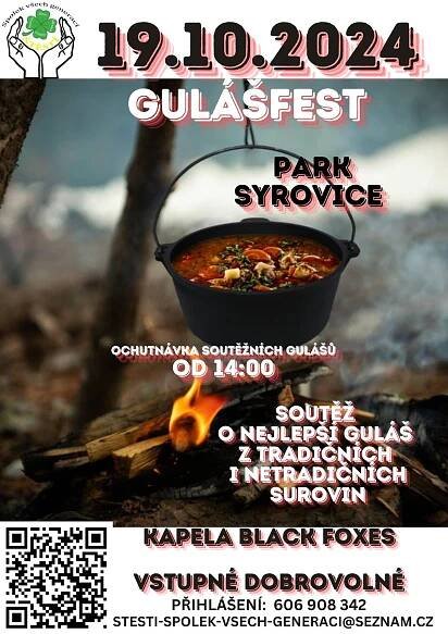 Štěstí - Spolek všech generací vás srdečně zve 19.10.2024 na Gulášfest do Syrovic - soutěž o nejlepší guláš z tradičních i netradičních surovin, ochutnávka gulášů od 14 hod. v parku v Syrovicích u autobusové zastávky. Přijďte soutěžit ve vaření guláše za Ořechov. Přihlášení týmů je do 16.10.2024 na tel.č.: 606 908342.